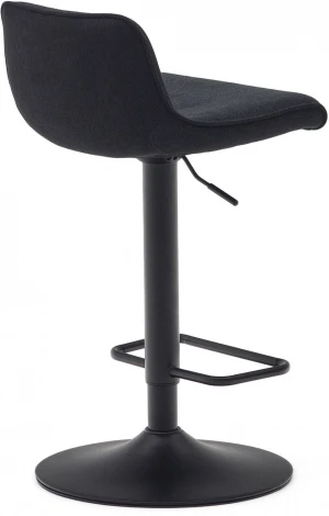 Барный стул Zenda из черной синели и матовой черной стали 81-102 см La Forma (ex Julia Grup) арт.166649