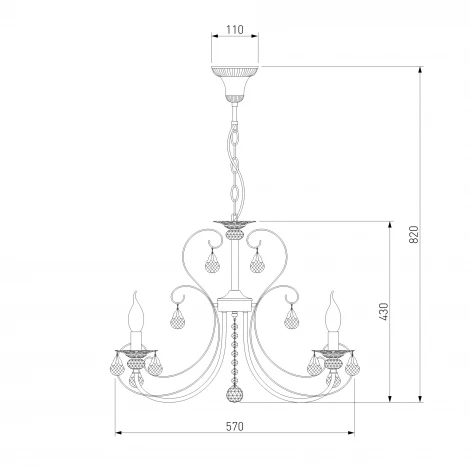 Подвесная люстра с хрусталем Eurosvet Alda 3305/5