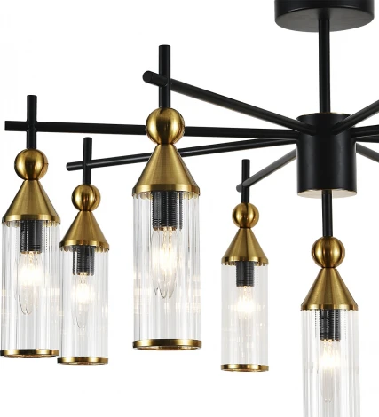 Потолочная люстра на штанге (13037/9R Black) Indigo Torazzo V000529 (220V)