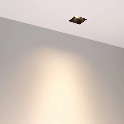 Встраиваемый точечный светильник под гипсокартон MS-RIALTO-TRIMLESS-S40x40-9W Warm3000 (BK, 36deg, 230V) (Arlight, IP20 Металл) 048321 (LED)