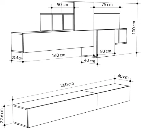 Тумба под ТВ TROMEN TV UNIT LEVE (ЛДСП,Пластик,ЛДСП/Черный,Дуб) арт.LEV00555