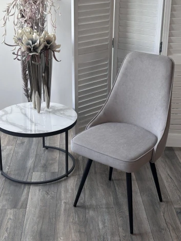 Стул БЕРТИ 360 град. поворот. B22 Серый, велюр / черный каркас M-City 64734