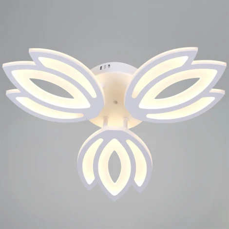 Потолочная люстра светодиодная на штанге с пультом с регулировкой цветовой температуры, яркости и ночным режимом Reluce 08429-0.3-03 WH