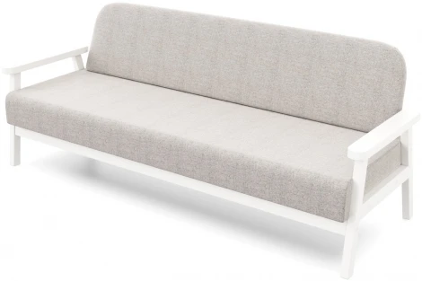Диван Arsko прямой Флори Б белая эмаль рогожка серая