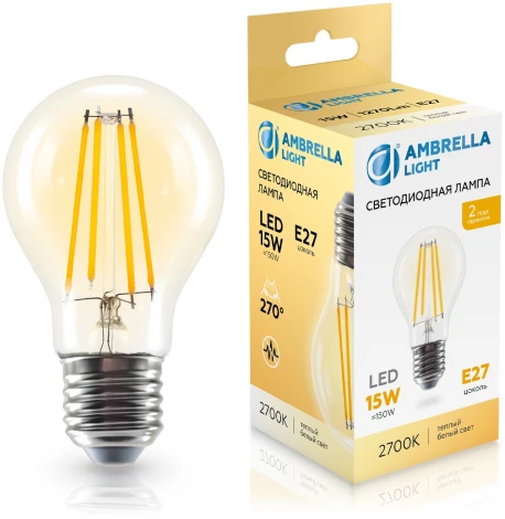 Лампа светодиодная Лон A60 15W 2700K Ambrella Bulbing 601513