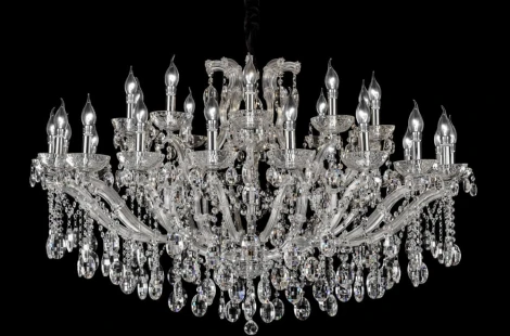 Подвесная большая люстра Crystal Lux Hollywood SP20+10 GOLD (220V, на цепи, подсвечник, свеча)