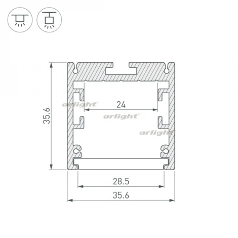 Профиль SL-ARC-3535-LINE-2500 BLACK (Алюминий) 025519 Arlight