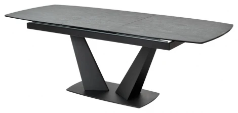 Обеденный стол M-City ACUTO2 170 DARK CEMENT Тёмно-серый мрамор матовый, керамика/ черный каркас NEW!