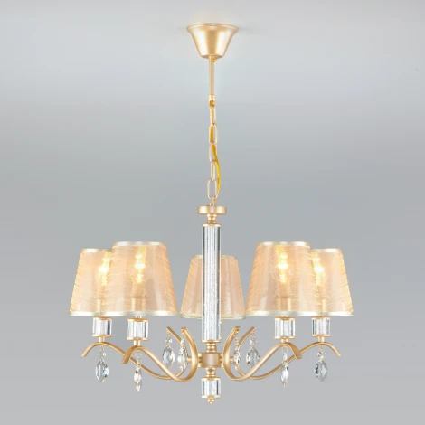 Подвесная люстра Eurosvet Alcamo 60103/5 перламутровое золото (220V, на цепи)