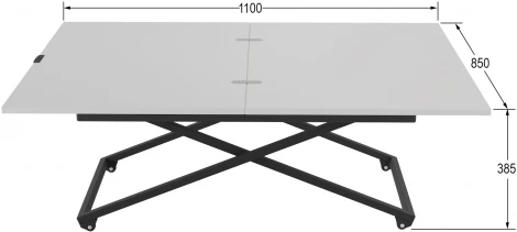 Стол универсальный трансформируемый АНДРЭ Loft ЛДСП белый/чёрный от фабрики Mebelik