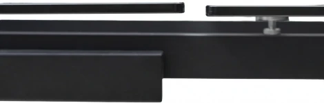 Стол ADRIA 160 SMOKED BLACK GLASS Дымчато-черное стелко/ черный каркас М-City