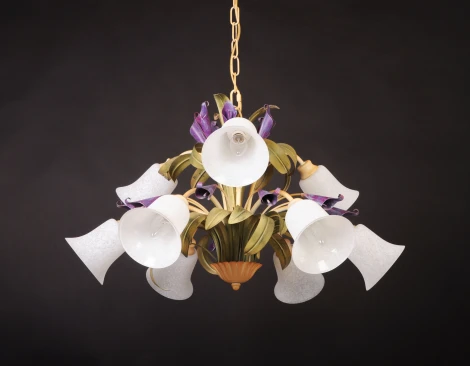 Подвесная люстра Abrasax 4544/9 (220V, на цепи, цветы, листья)