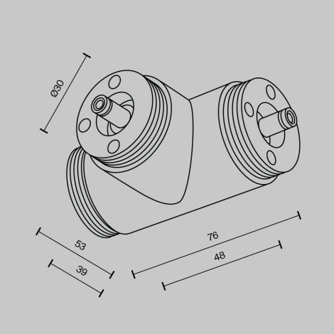 T-образный плоский коннектор для системы Shelf без ввода питания Maytoni Accessories for system Shelf CA015TC-B (24V)