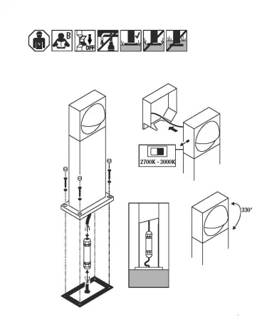 Наземный светильник светодиодный Oasis Light BRISBANE LED W2096-2-750-3K Gr (220V, IP54)