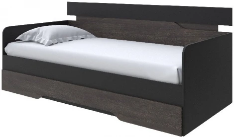 Без бренда Кровать-Софа Milton (ЛДСП Черный/Дуб Кантербери) 80x190