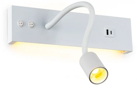 Настенный светильник LED с USB со спотом на гибкой ножке для чтения с выключателем Citilux Декарт CL704470 (220V)