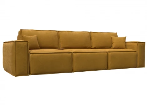 Диван прямой Лига-081 НПБ Лонг (ДСП/Пластик/Велюр/Желтый) Лига Диванов 130137