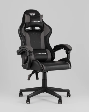 Кресло спортивное TopChairs Shadow черно-серый арт.УТ000039463