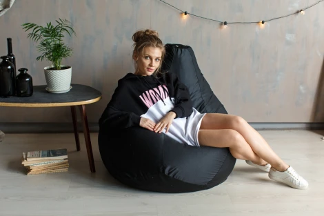 Кресло мешок Dreambag Груша Фьюжн Черное (2XL, Классический) 5002131