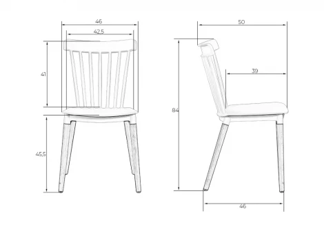 Стул обеденный THEO (ножки светлый бук, цвет черный (B-03))