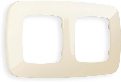 Рамка Ambrella Volt OMEGA Ecta (Бежевый глянец) 2-ая OF140302