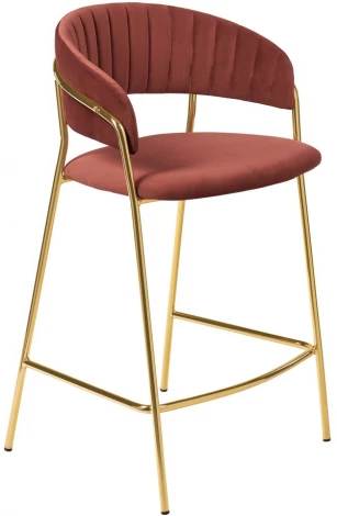 Стул полубарный Turin терракотовый с золотыми ножками Bradex Home FR 0915