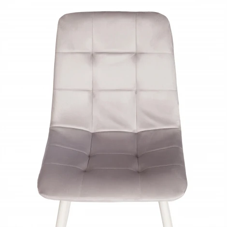 Стул CHILLY (mod. 7094-1) / 1 шт. в упаковке (Вельвет,Металл /Светло-серый,Белый)