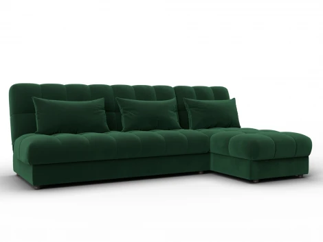 Диван угловой Лига-116 НПБ угол правый (ДСП,ЛДСП,Велюр/Зеленый) Лига Диванов 136953
