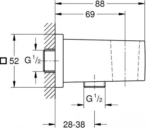 Шланговое подключение Grohe Euphoria Cube 26370000 с держателем