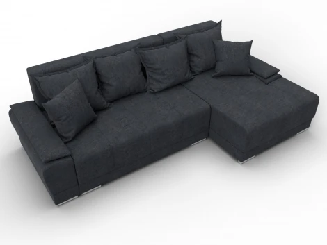 Диван угловой Лига-119 угол правый (ДСП,Брус,Фанера,ЛДС,Велюр/Темно-серый) Лига Диванов 137100