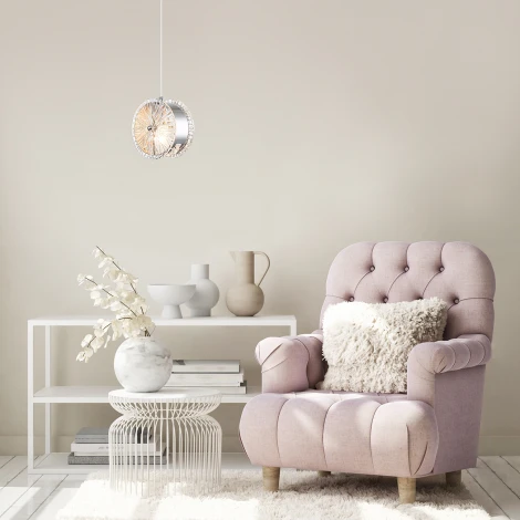 Подвесной светильник Escada Madeira 2105/1S 1х40Вт Е14, металл/стекло, хром (220V, круглые)