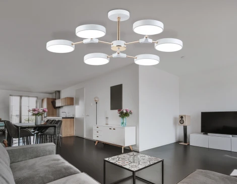 Потолочная люстра светодиодная на штанге с регулировкой цветовой температуры Ambrella COMFORT FL516333 (220V)