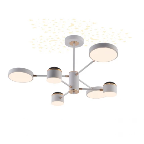 Потолочная люстра на штанге светодиодная звездное небо Escada Interstellar 10255/6LED (регулировка яркости, 220V, звездное небо, проекция)