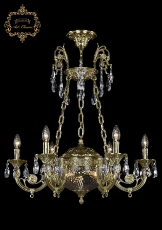 Подвесная люстра с хрустальными подвесками Art Classic 31.44 31.44.6.KR175SP.250IT.G.Sp.Clear.1C