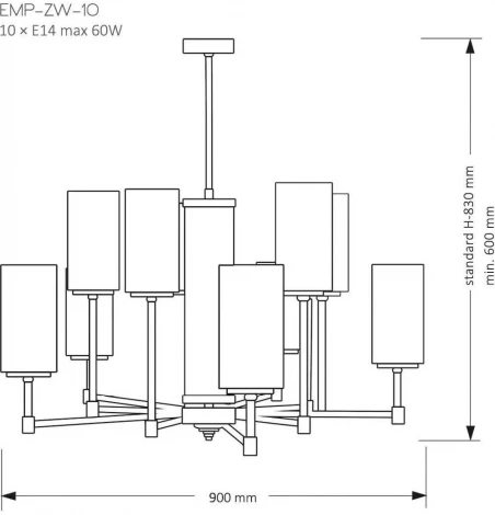 Потолочная люстра на штанге Kutek Empoli EMP-ZW-10(Z) (220V)