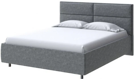 PROxSON Кровать Pado без основания (Ткань: Велюр Gratta 4 Серый космос) 140x190