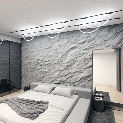 Трековый светильник с гибким неоном магнитный 48V Denkirs Air Ray DK5357-BK (LED)