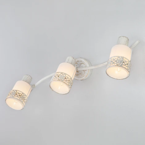 Спот на штанге Eurosvet 20025-20026 20025/3 белый с золотом (220V, круглые)