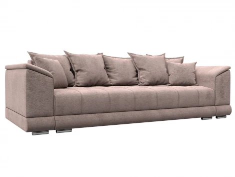 Диван прямой НордСтар НПБ (ДСП,ЛДСП,Брус/Пластик,Металл/Велюр/Бежевый) Лига Диванов 133197