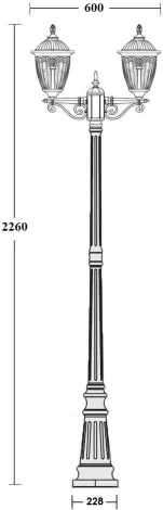 Наземный фонарь IP44 Oasis Light FES 86309A 02 Bl (220V, фонарь)