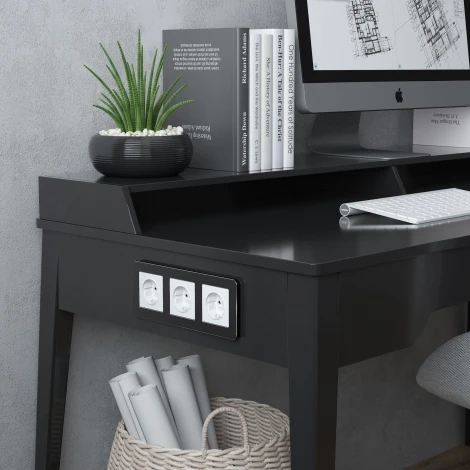 Рамка на 3 поста Platinum (черный алюминий) Werkel W0032608 (a059216)