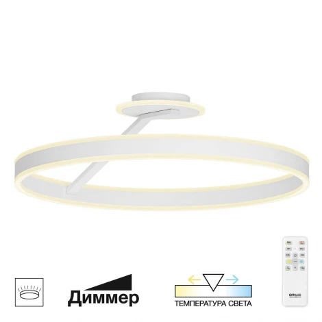 Потолочная люстра на штанге светодиодная с пультом Citilux Дуэт CL719760 (кольцо)