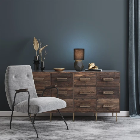 Настольная лампа Escada Diona 10205/T Black 1x40Вт E14, керамика/ткань, чёрный (220V, круглые)