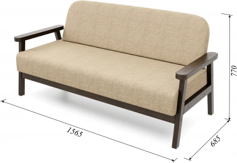 Диван Arsko прямой Флори М венге рогожка бежевая