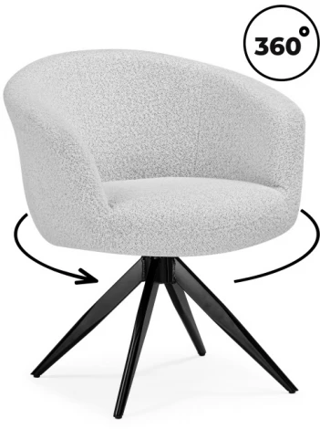 Обеденный стул Woodville Solomon (Металл, Букле/Черный) арт.15882