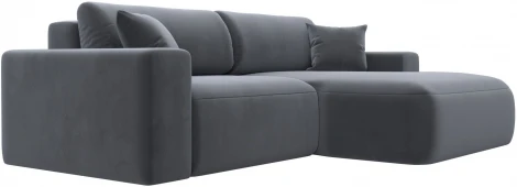 Диван угловой Лига-036 НПБ Классик правый угол (Серый/Велюр) Лига Диванов арт.121378