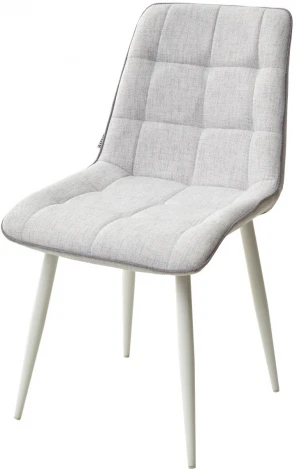 Стул CHIC HE622-20/ HE622-22 светло-серый, ткань/ белый каркас