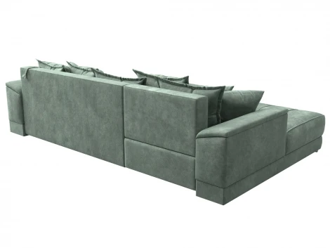 Диван угловой НордСтар левый угол (ДСП,Брус/Пластик/Велюр/Зеленый) Лига Диванов 127936L