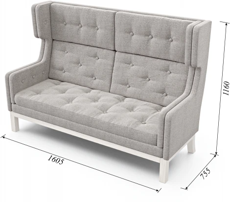 Диван Arsko Айверс Хай Беленый дуб рогожка серая