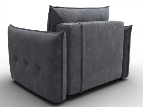 Кресло Лига-100 НПБ (ДСП,Фанера,Велюр/Темно-серый) Лига Диванов 136992